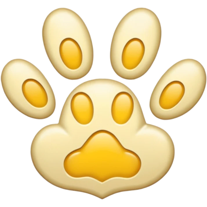 a very light pale pastel golden yellow pawprint emoji