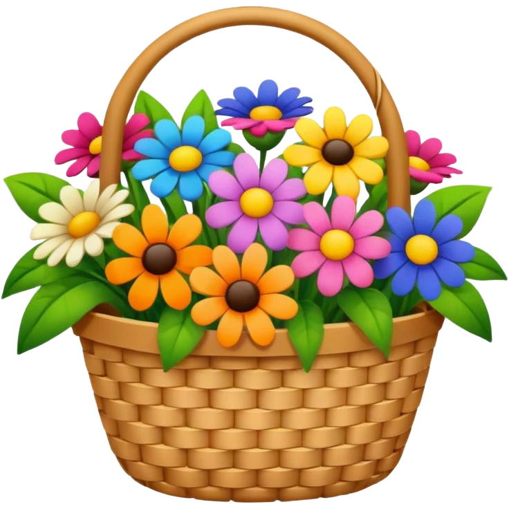 Flowers in a basket  emoji