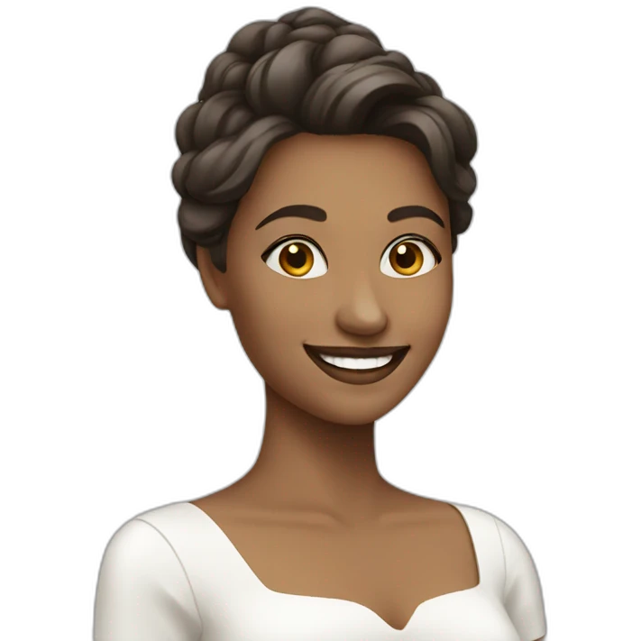Lady smile in white dress emoji