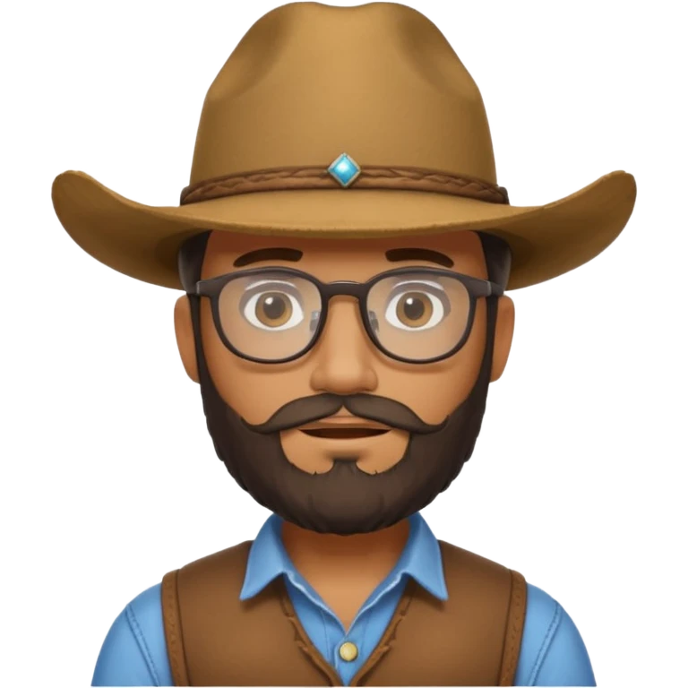 bearded cowboy with glasses emoji