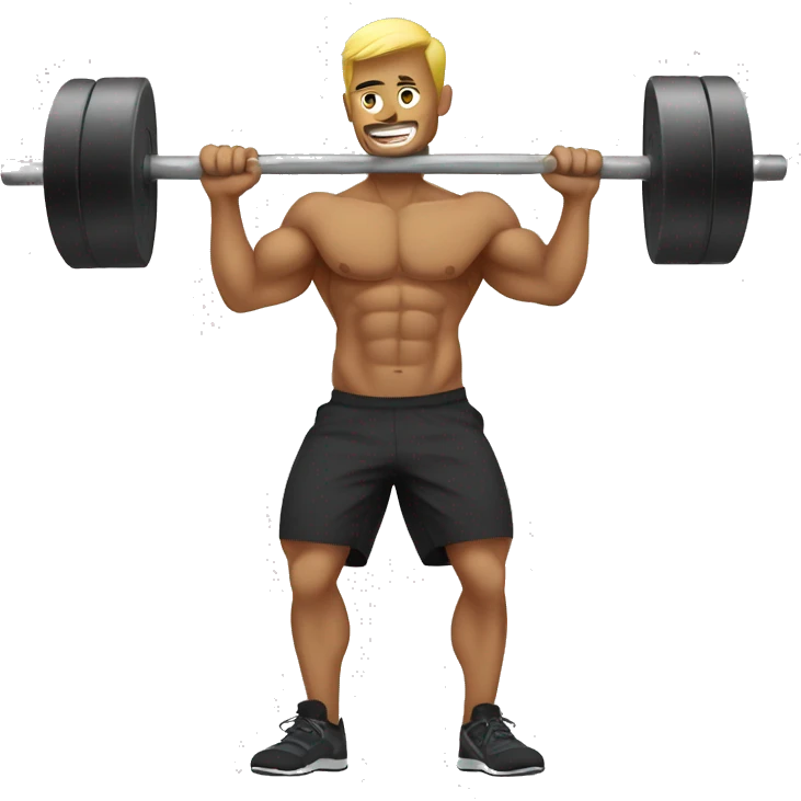 CrossFit man lifting weights emoji