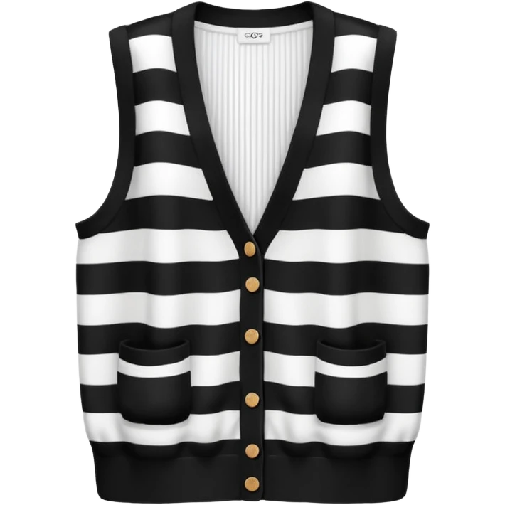 black and white stripes sleeveless cardigan emoji