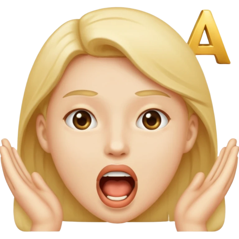 open mouth with letters A Б В coming out emoji