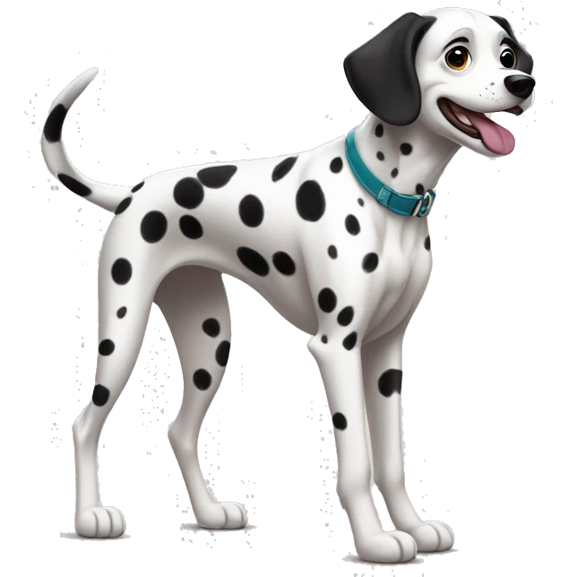 Chien race dalmatien, belle femelle en style Pixar emoji