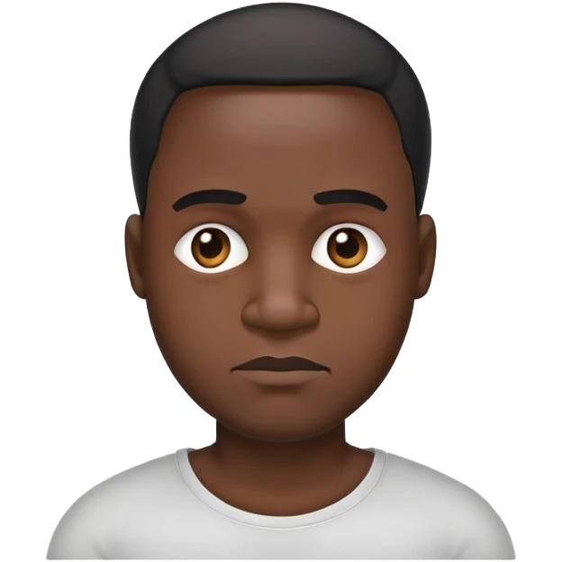 very black man with ginormous head disproportionately large to his body emoji