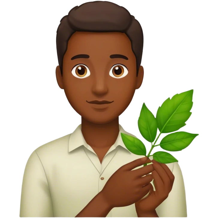 man with leaf in hand emoji