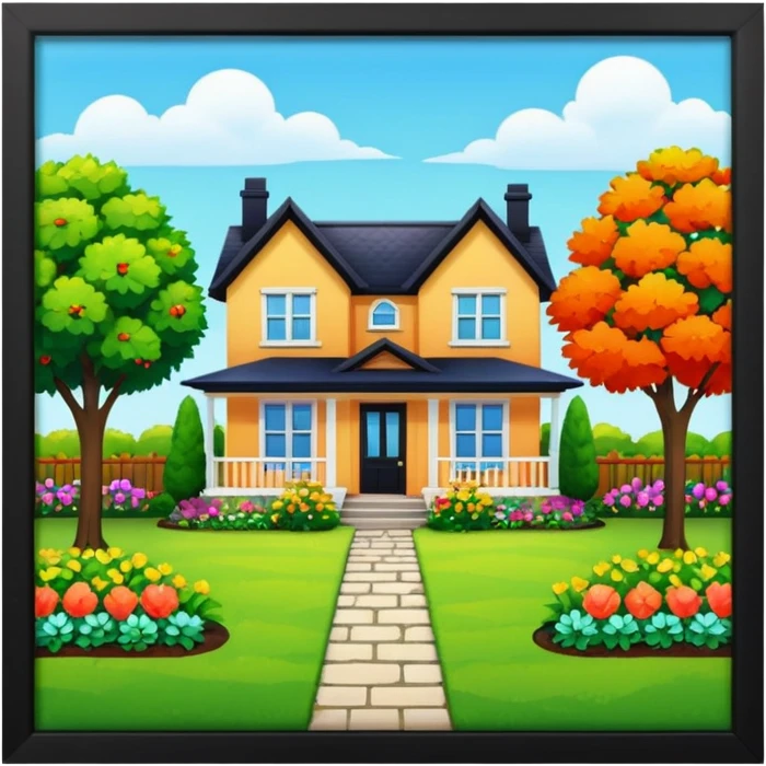 front yard house with garden emoji