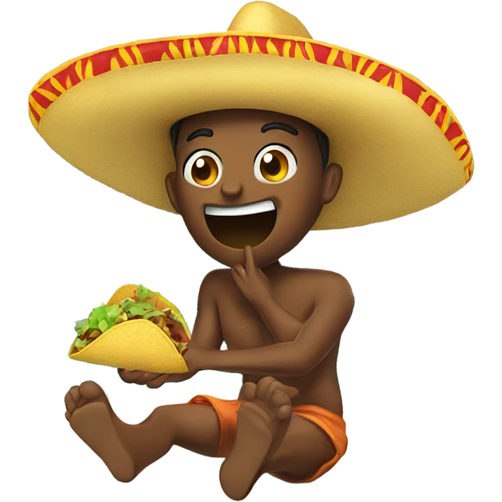 Eating taco in pool emoji