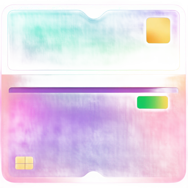 Vaporwave color themed credit card emoji, DO NOT INCLUDE NUMBERS OR TEXT emoji
