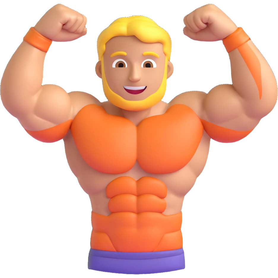 Сгенерируй мускулы в стиле детализированного емодзи emoji