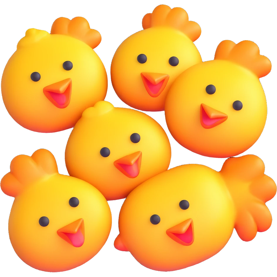 chicken nuggets, appetizing and shiny 3D emoji style emoji