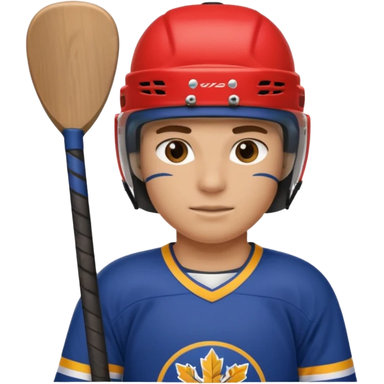 Hockey player with stick emoji