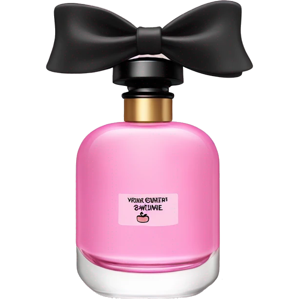 pink YSL perfume bottle with black cap and black and pink bow on cap emoji