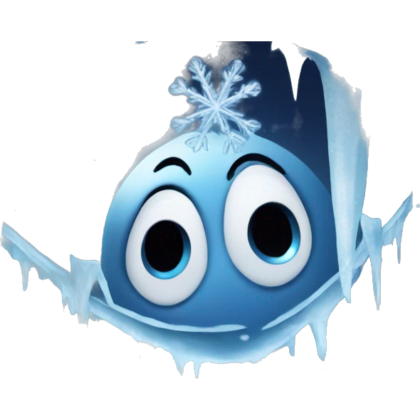 Frozen moon with icicles  emoji