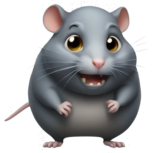 Fat rat with scary face emoji