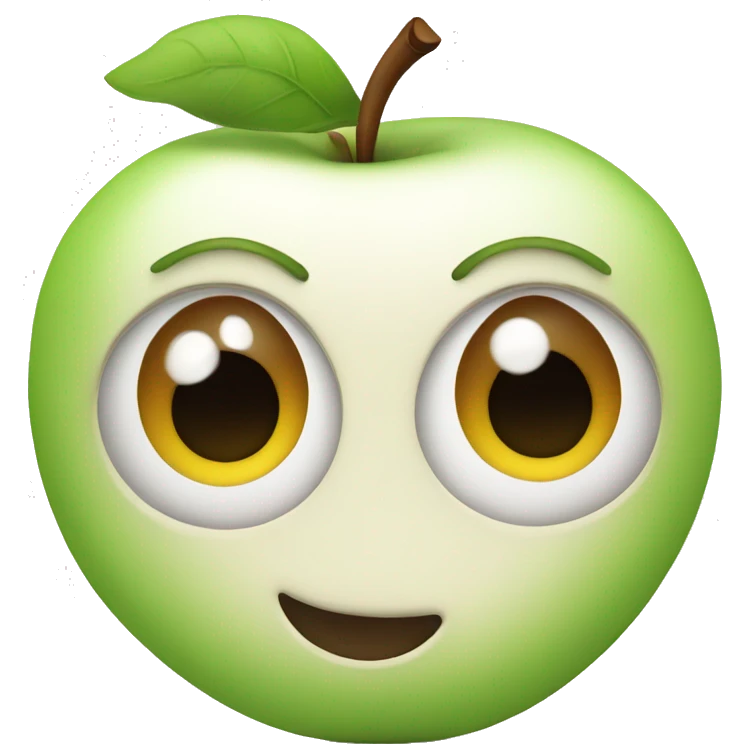 Apple with cute eyes emoji