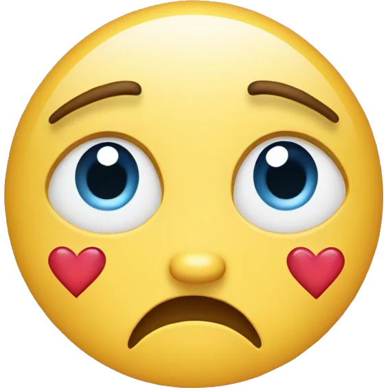 Classic emoji crying with hearts surrounding it emoji