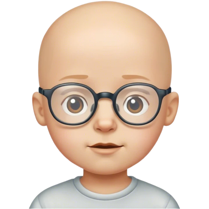bald little boy with glasses emoji