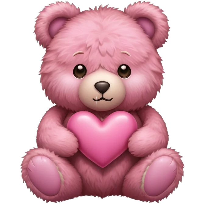 Pink heart with bear  emoji