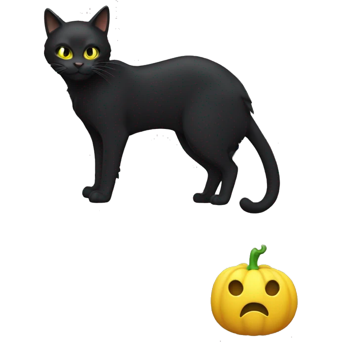 Chat noir qui mange de la pâtée emoji