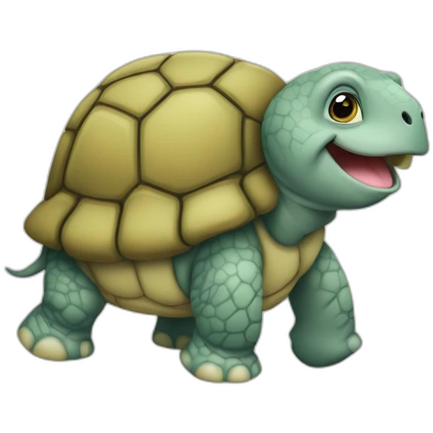 Petite tortue qui monte sur un éléphant emoji