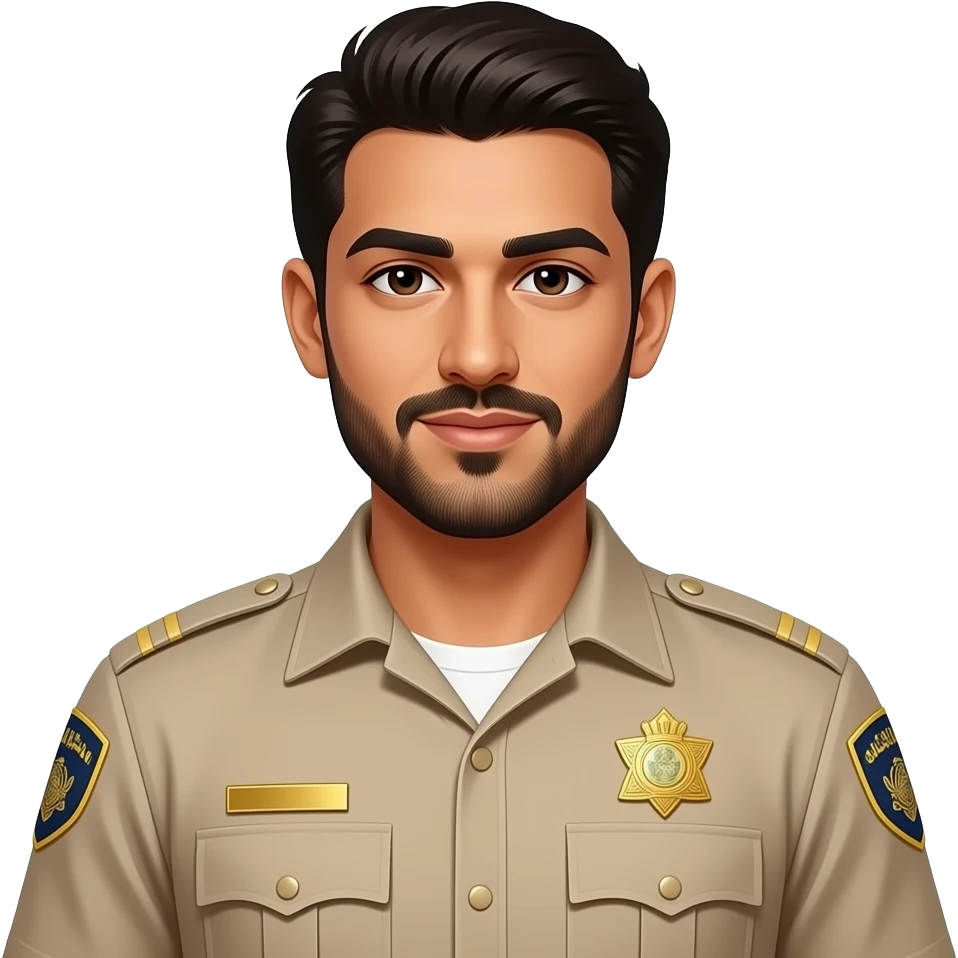 Sexy Arab man wearing state trooper uniform emoji