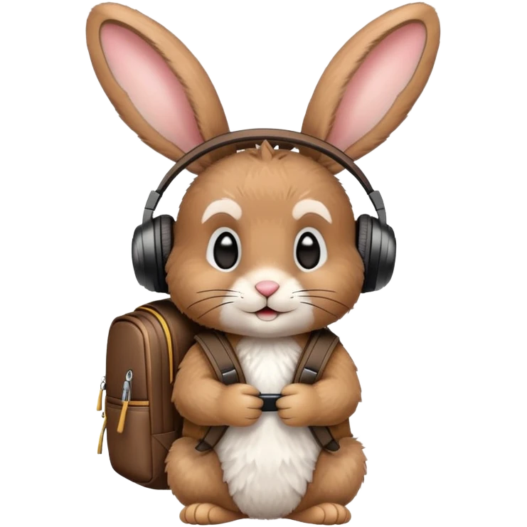 rabbit with headphones and backpack emoji