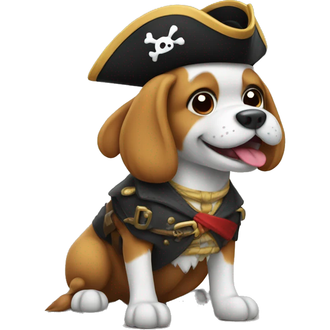 Dog dressed as pirate emoji