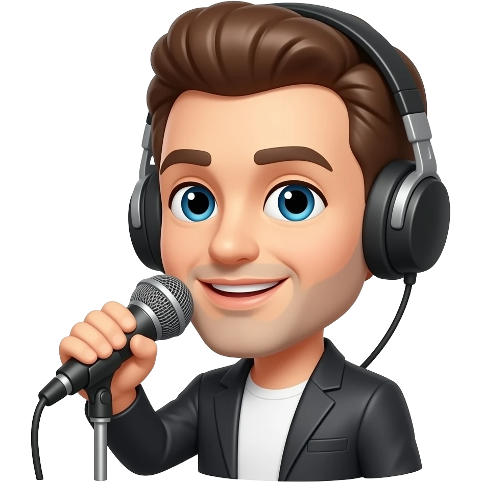 singer with microphone emoji