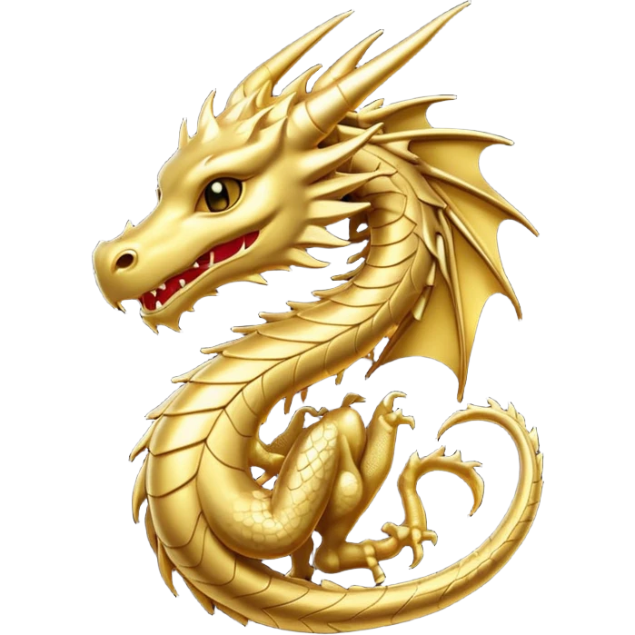iOS emoji, minimal dragon symbol, dark fantasy, line icon emoji