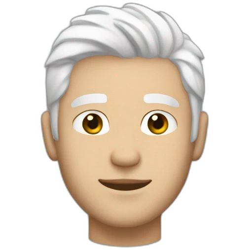caucasian man 23 years old with dye white hair emoji