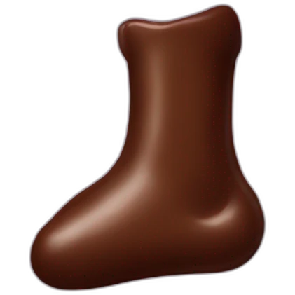 Foot covered in chocolate emoji