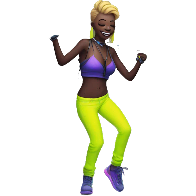 Rave party dancing neon smoking emoji