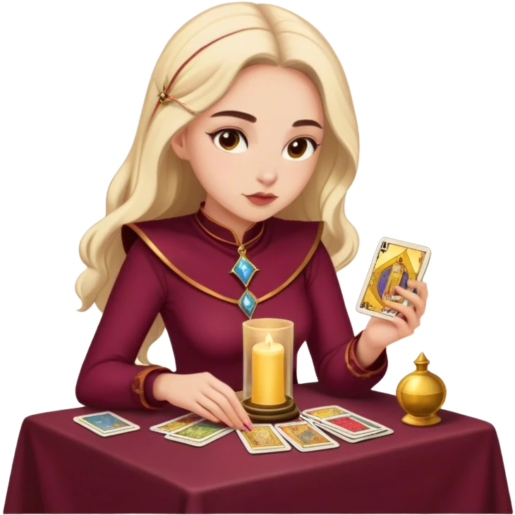 girl reading tarot Burgundy emoji