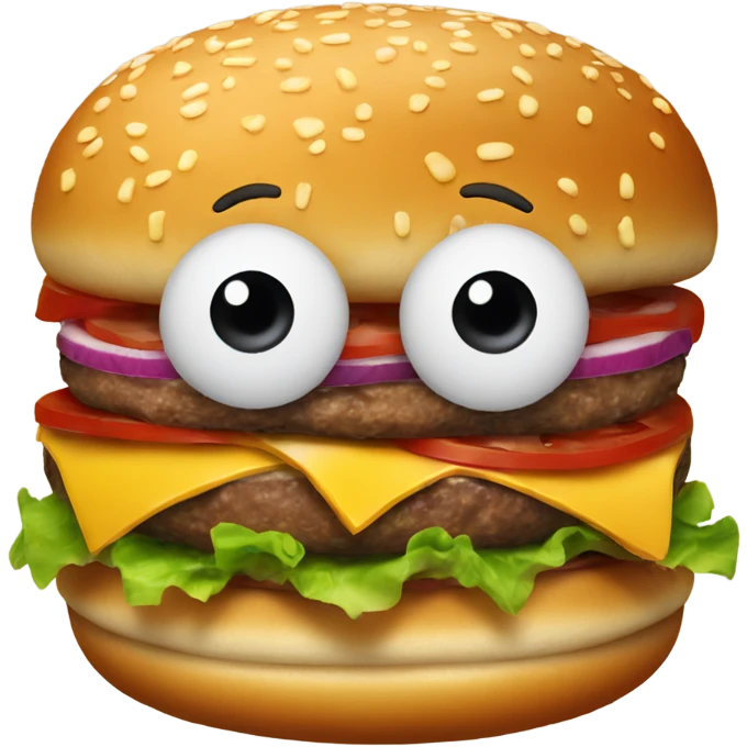 Burger with bulging eyes and a tongue sticking out emoji