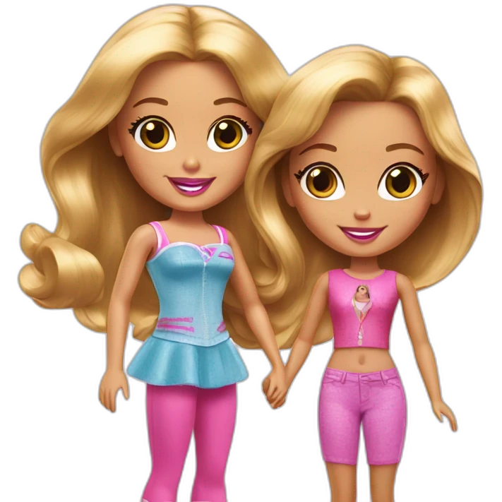 Barbie and little girl emoji