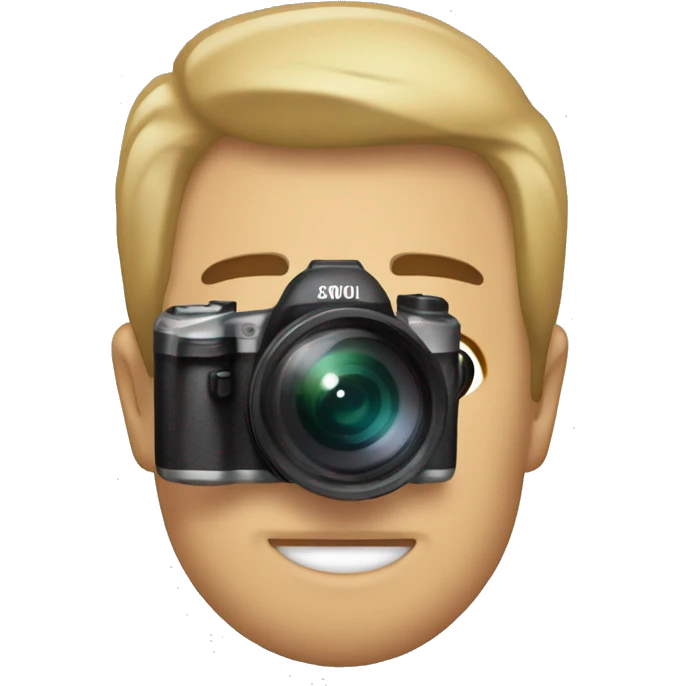 Camara tirando uma foto de um homem emoji