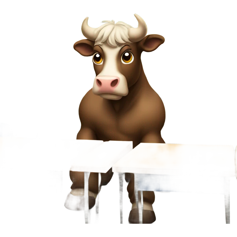 bull sitting in a classroom emoji