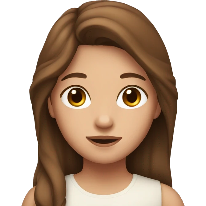 a girl with brown hair with a horse  emoji