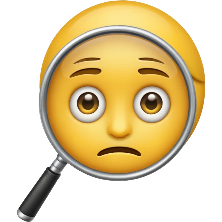 serious emoji with magnifying glass and black background emoji
