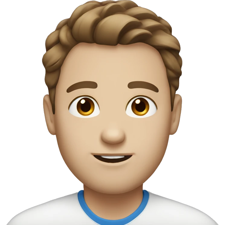 white guy with brown hair and blue eyes emoji