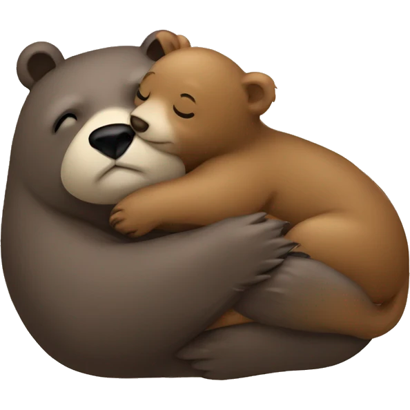 Bear cuddling an otter emoji