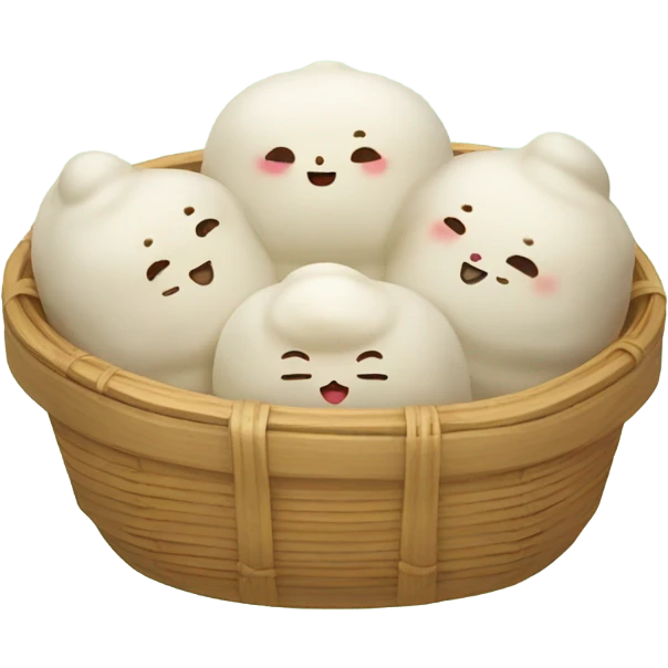 japanese bao buns in steamer basket emoji