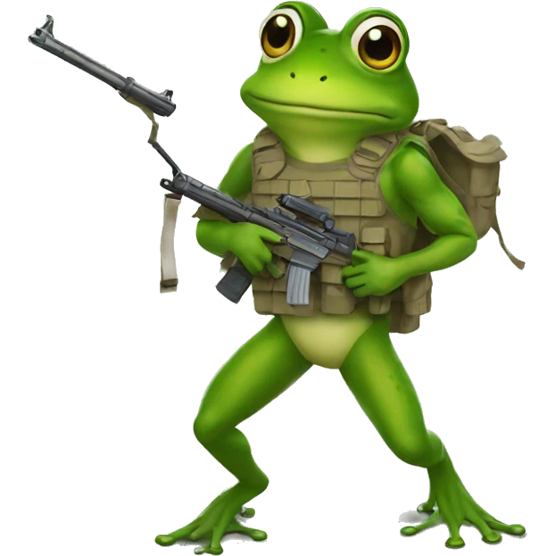 Frog going to war emoji