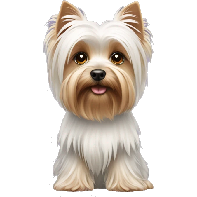 A white Yorkshire terrier  emoji