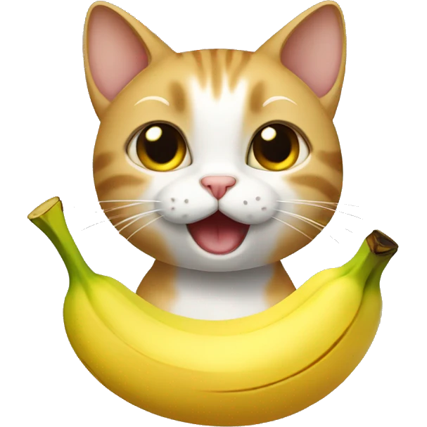 Cat with a banana emoji
