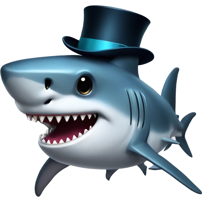 shark with tophat emoji
