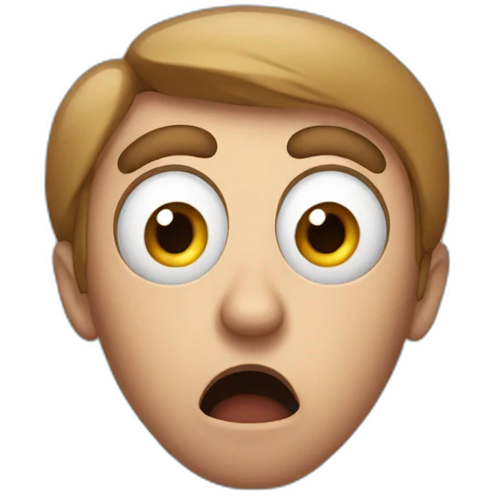 Man with huge eyes shocked emoji
