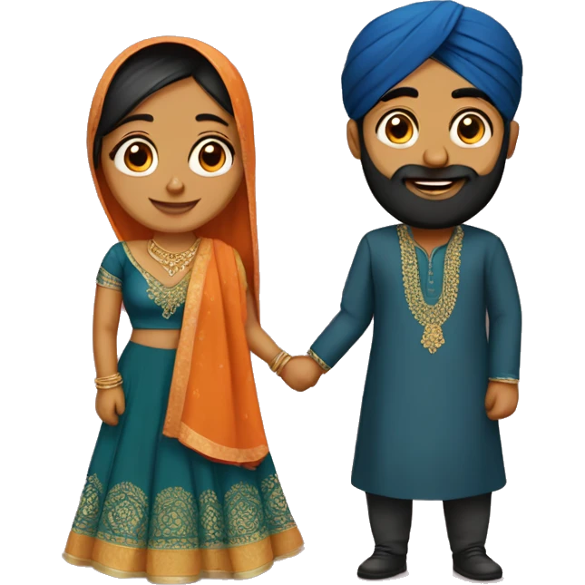 Punjabi couple emoji