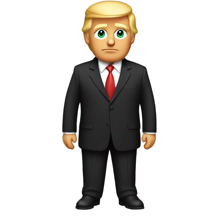 Donald trump in black suit standing  emoji